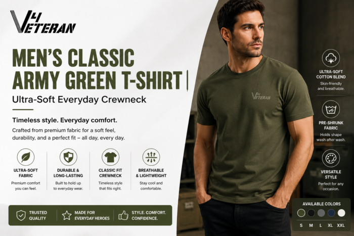 Men’s Classic Army Green T-Shirt | Ultra-Soft Everyday Crewneck