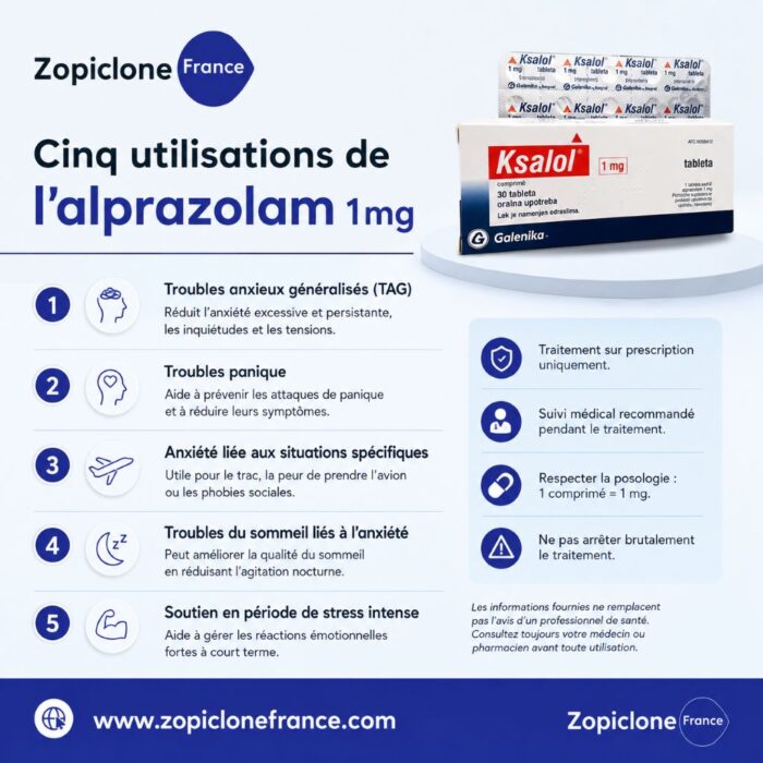 Cinq utilisations de l’alprazolam 1mg