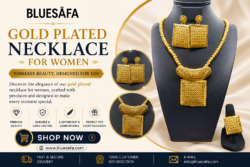 Elegant Gold Plated Necklace for Women | Blue Safa