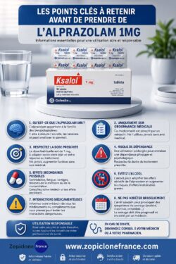 Les points clés à retenir avant de prendre de l’Alprazolam 1mg