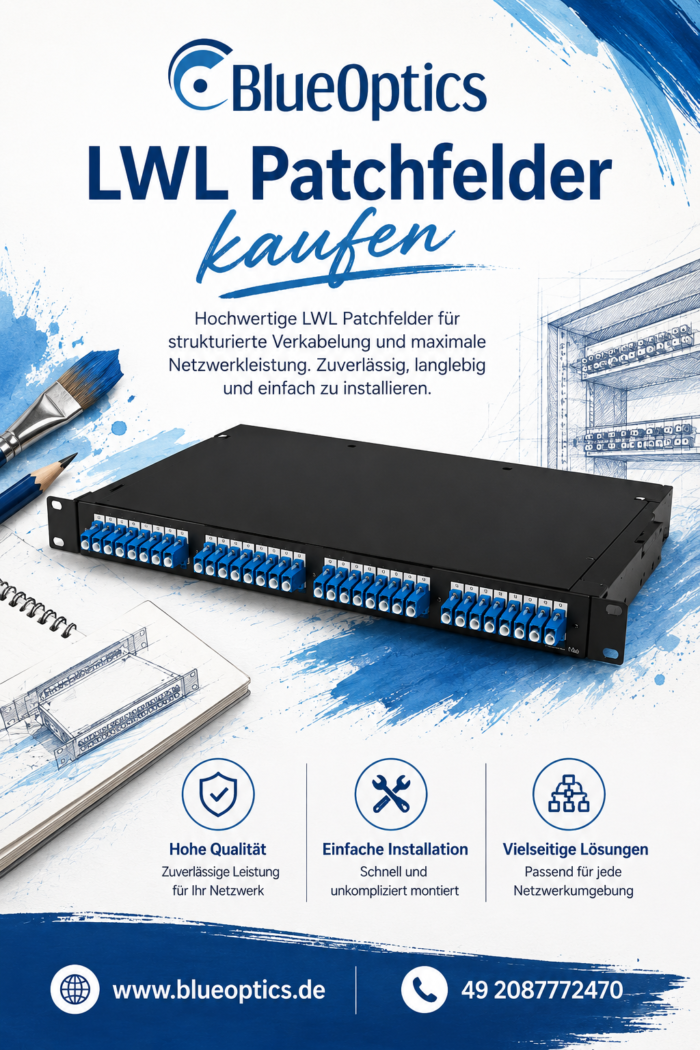 LWL Patchfelder kaufen für zuverlässige Glasfaser Netzwerklösungen mit BlueOptics Qualität