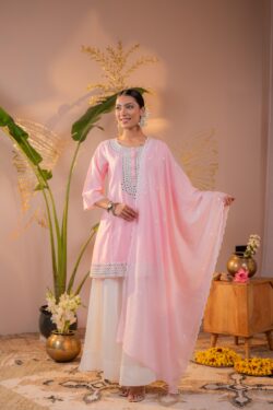 Shop Embroidered Kurta Set with Dupatta for Women Online