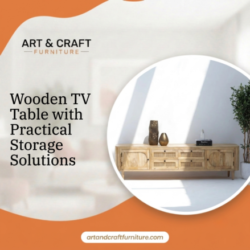 Wooden TV Table with Practical Storage Solutions