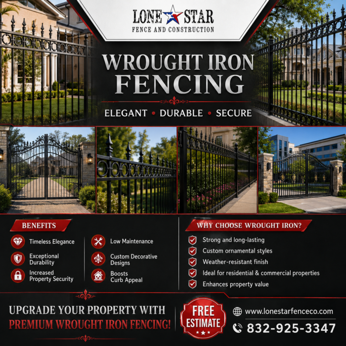 Wrought Iron Fencing by Lone Star Fence & Construction