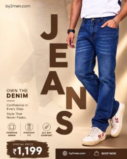 Buy Dark Blue Denim Jeans – BY2MEN