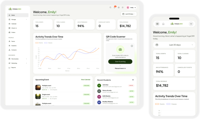 Yoga Scheduling Software: Simplify Yoga Class Management With Yoga CRM