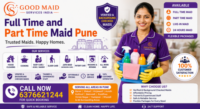 Full Time and Part Time Maid Pune – Hire a Maid for Your Home