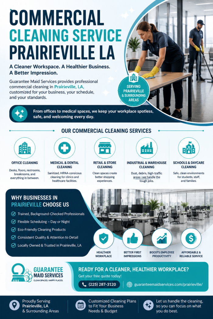 Commercial Cleaning Service Prairieville LA | Guarantee Maid Services