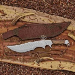 D2 Steel Bowie Knife with Walnut Wood Handle