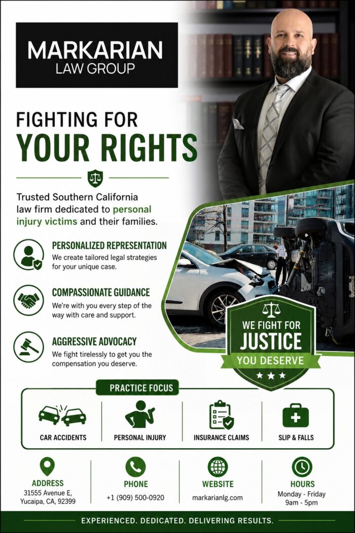 Personal Injury Attorney Yucaipa | Trusted Legal Representation by Markarian Law Group