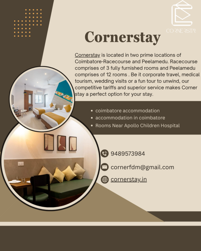 Serviced Apartments in Race Course Coimbatore for Comfortable Living | Corner Stay