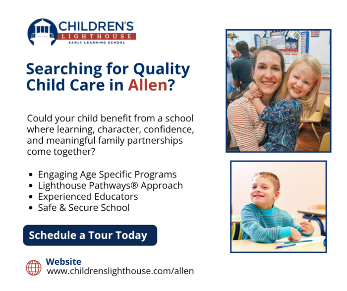 Child Care School in Allen TX | Quality Early Learning at Children’s Lighthouse of Allen