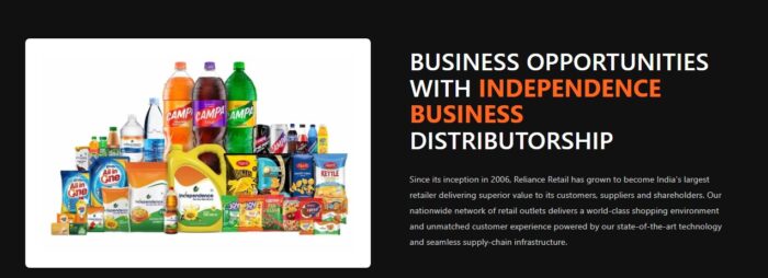 Secure Independence fmcg dealership Rights With Reliance Water Brands