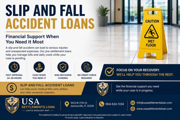 Slip and Fall Accident Loans- Fast Settlement Funding
