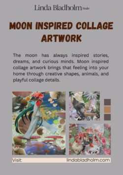 Artistic Moonlight Magic in Moon Inspired Collage Artwork
