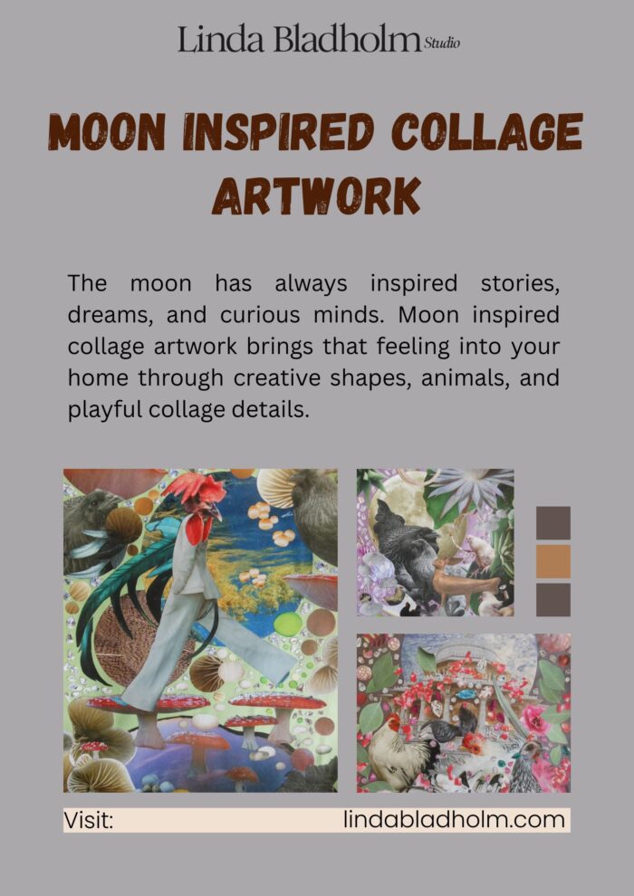 Artistic Moonlight Magic in Moon Inspired Collage Artwork