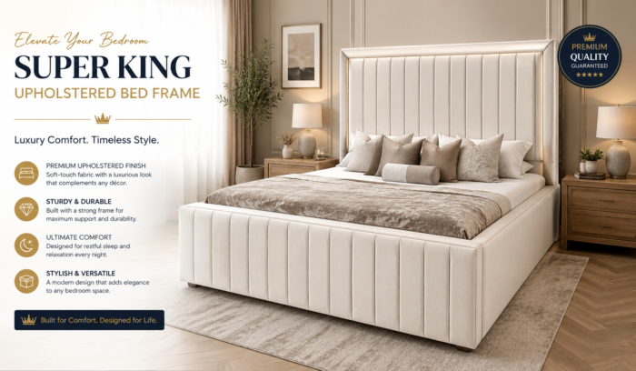 Luxury Super King Upholstered Bed Frame UK