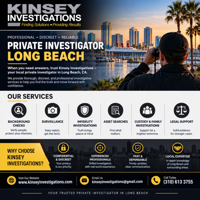 Trusted Private Investigator Long Beach | Kinsey Investigations