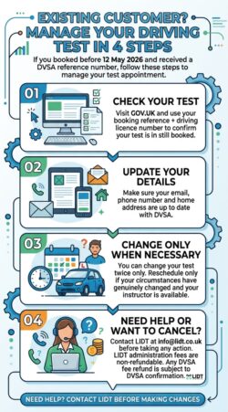 Existing LIDT Customer? Follow These 4 Steps to Manage Your Driving Test