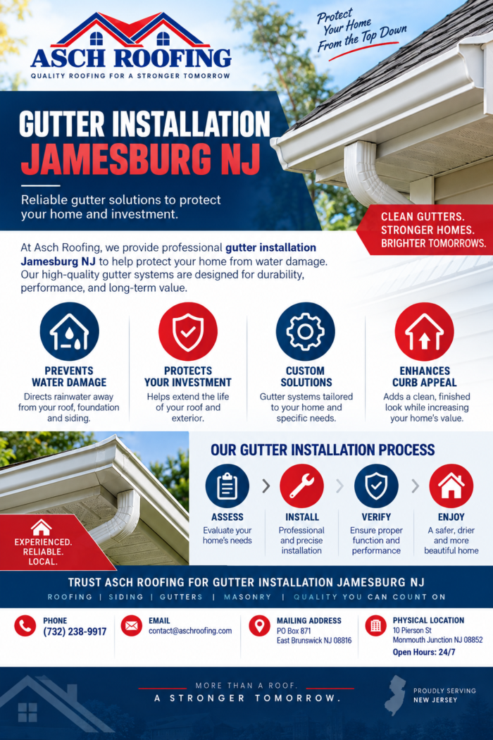 Gutter Installation Jamesburg NJ | Asch Roofing