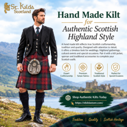 Hand Made Kilt for Authentic Scottish Highland Style – ST KIlda KILtS