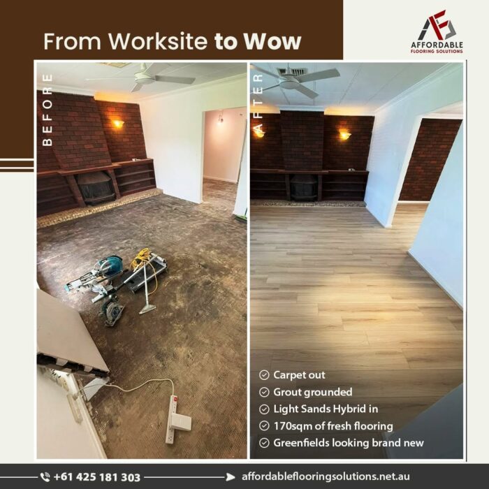 Light Sands Hybrid Flooring installed Perth