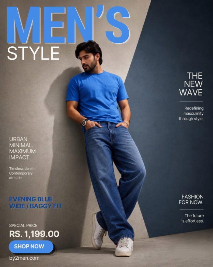 Men’s Loose Fit Denim Jeans by BY2MEN – Stylish & Comfortable