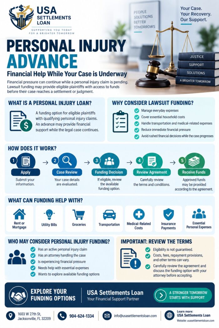 Personal Injury Advance Financial Help While Your Case is Underway