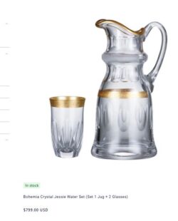Bohemia Crystal Jessie water set (set 1 jug + 2 glasses)