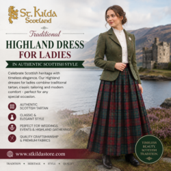 Traditional Highland Dress for Ladies in Authentic Scottish Style