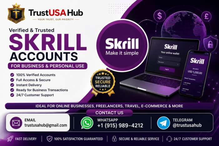 Verified Skrill Accounts for Sale: 100% Working Access