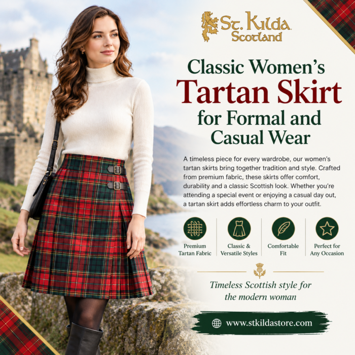 Classic Women’s Tartan Skirt for Formal and Casual Wear