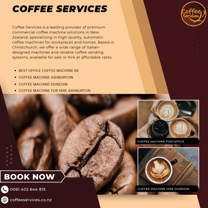 Coffee Machine Dunedin for Offices Cafes and Commercial Businesses