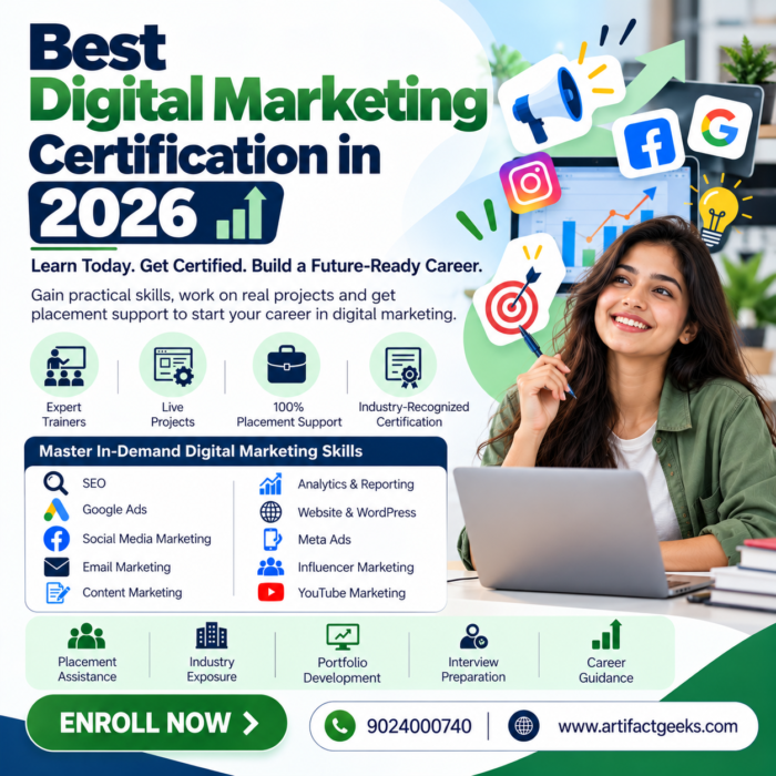 Best Digital Marketing Certification in 2026 – Artifact Geeks