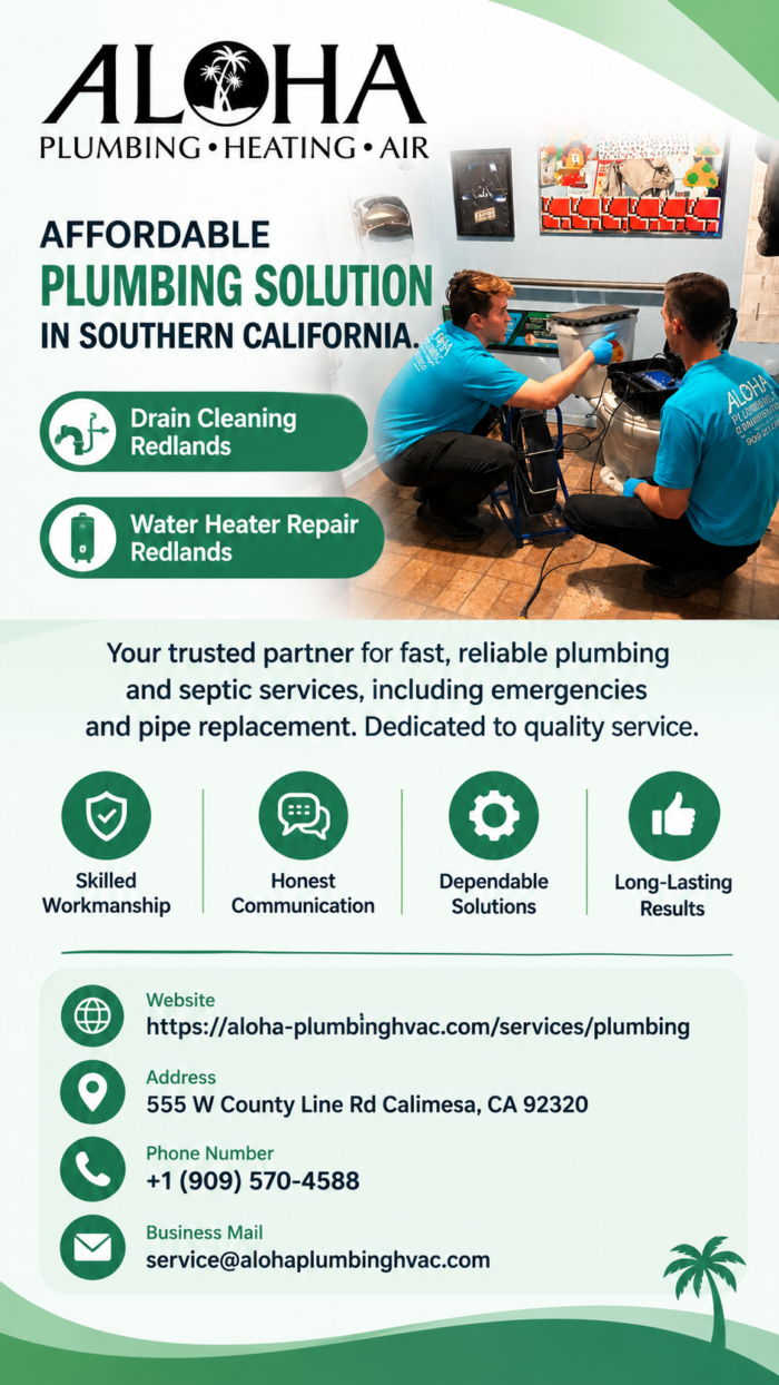 Professional Drain Cleaning in Redlands, CA | Aloha Plumbing