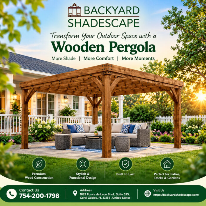 Outdoor Wooden Pergola for Beautiful Garden and Patio Spaces