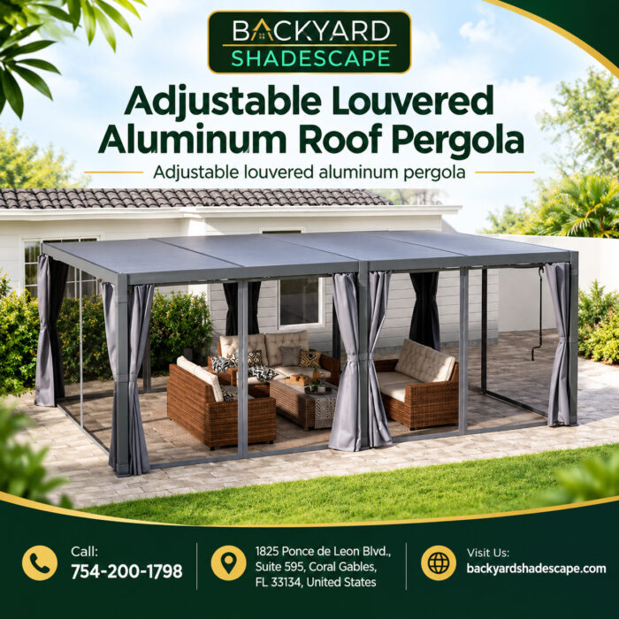 Adjustable Louvered Aluminum Roof Pergola for Modern Outdoor Living