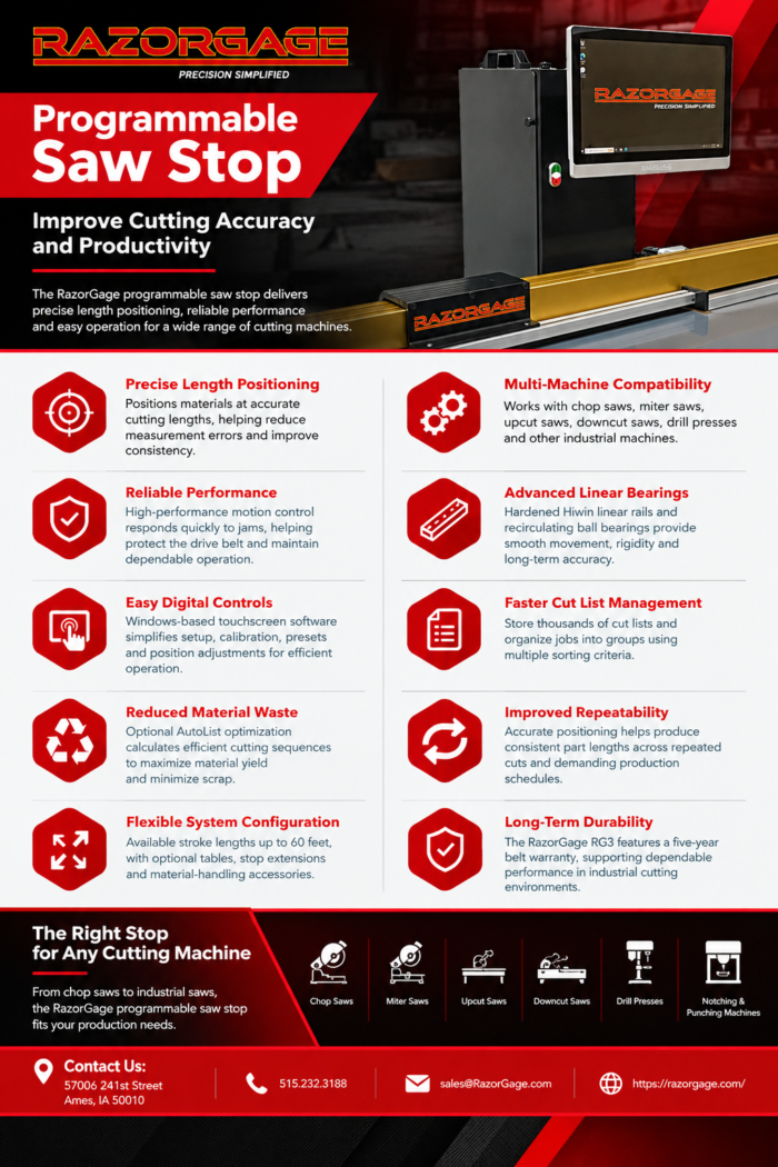 Programmable Saw Stop: Improve Cutting Accuracy and Productivity