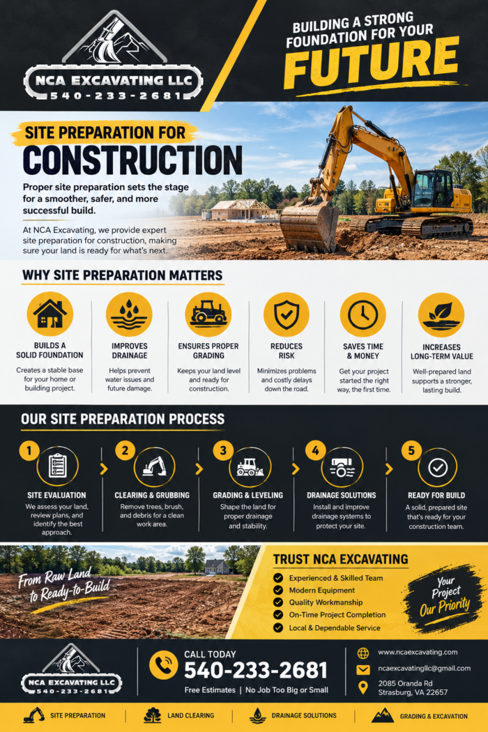 Reliable Site Preparation for Construction in Winchester, VA