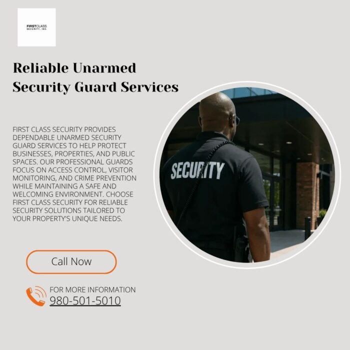 Reliable Unarmed Security Guard Services | First Class Security