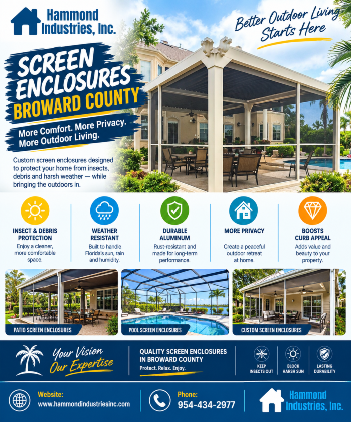 Screen Enclosures Broward County: Comfortable Outdoor Living for Florida Homes