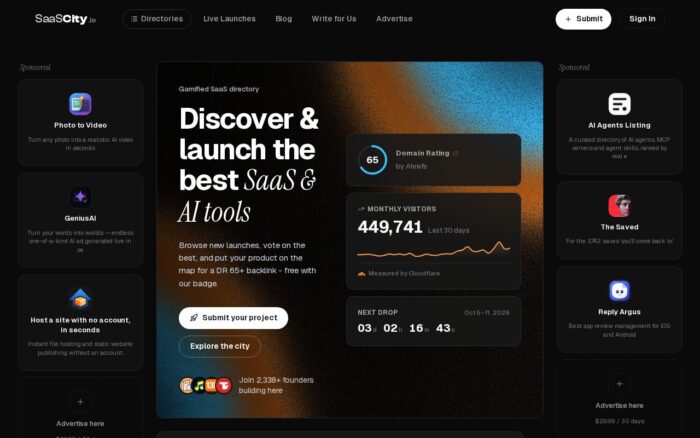 The gamified SaaS directory: launch on a live city map
