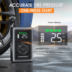 Tyre Inflator Air Compressor, Cordless Electric Car&Bike Tyre Pump