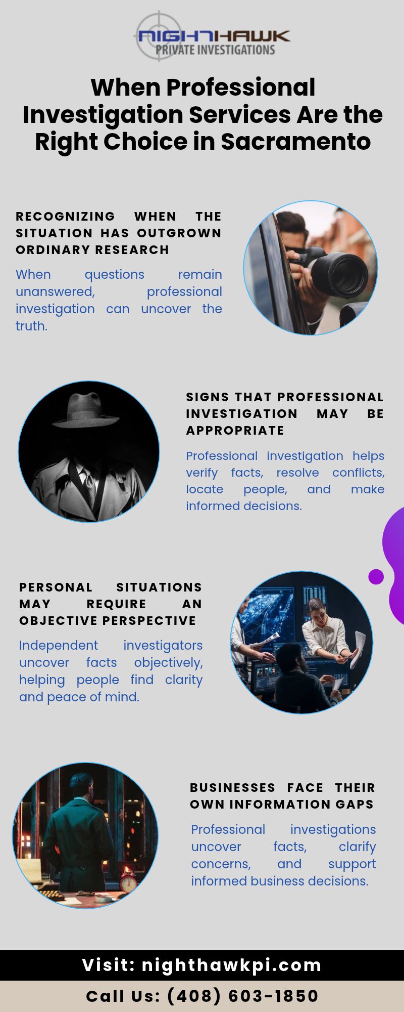 When Professional Investigation Services Are the Right Choice in Sacramento